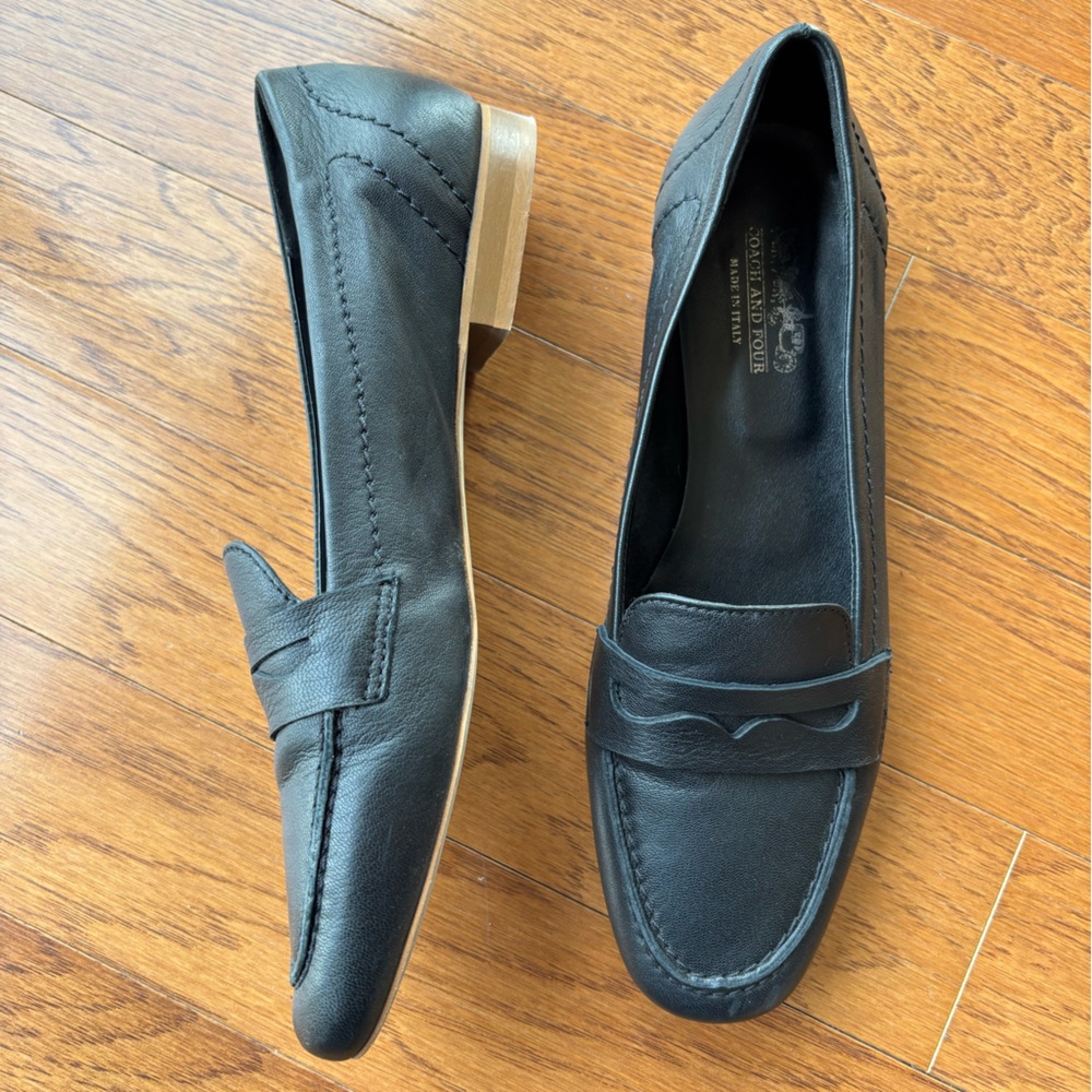 Coach Black Leather Loafers